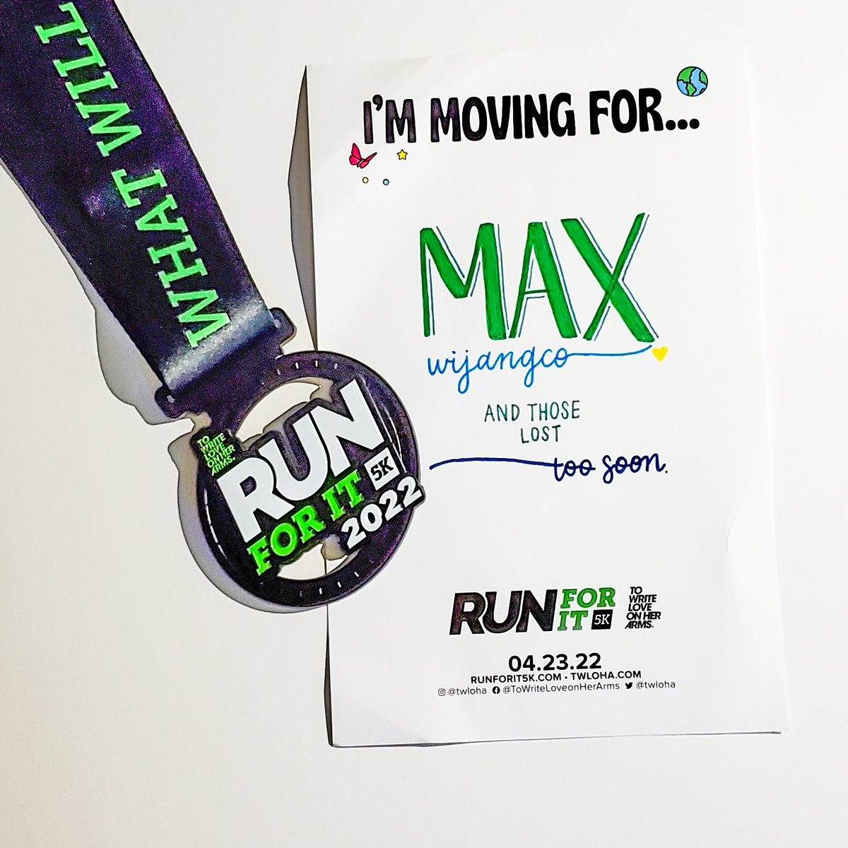wijangco12's tweet photo. I had to do my #RunForIt5K one day late, but I made sure to get my 3.1 miles in today in honor of my nephew Max, who died by suicide last month. ๐งก
@TWLOHA https://t.co/omNmV7HmHX