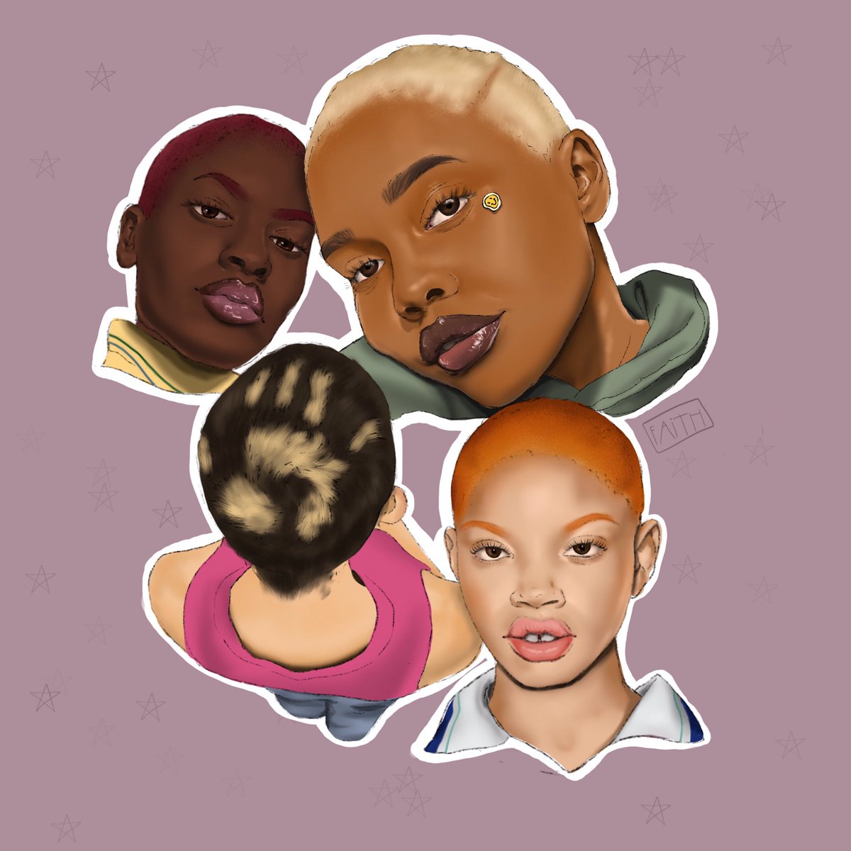 faithhart_'s tweet photo. โBe BALD!โ | A little buzz cut study โญ๏ธ๐๐พ๐ช
#artstudy #drawingwhileblack #buzzcuts #procreate #SmallBusiness #digitalart #illustrator #illustration https://t.co/cDoNU1D7ZF