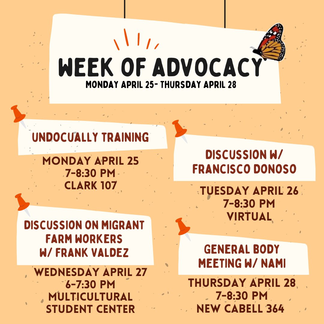 Join us this week as we wrap up the semester! 🦋🦋🦋