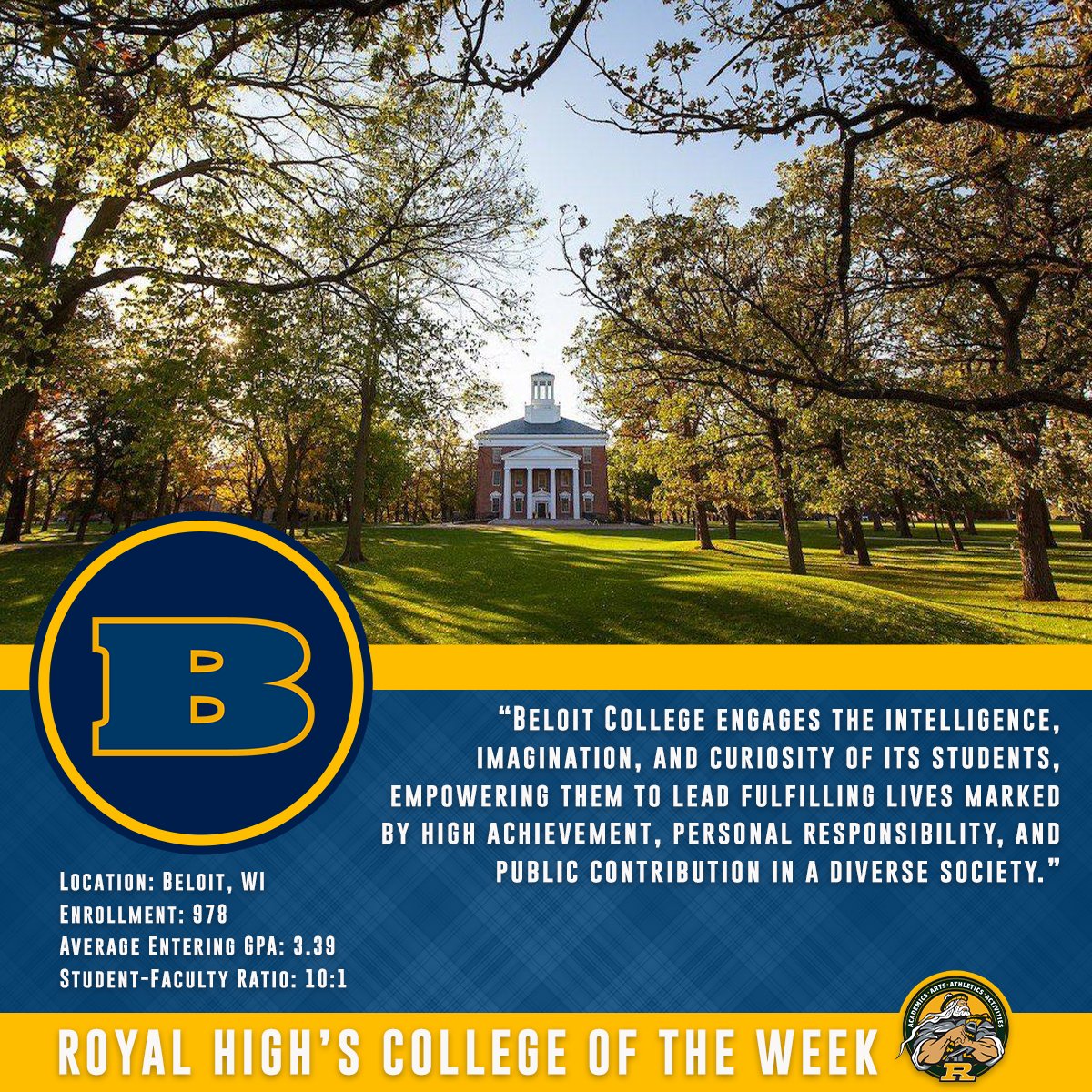 Royal High School on Twitter ".Beloit_College engages the