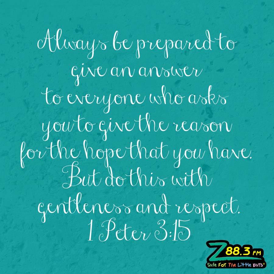 Z883FM's tweet photo. I was talking with my girls about this verse. Sharing God with others in a loving way is so important. - Tyler #Z883 #Z883FM #Z883Mornings #PositiveThought https://t.co/SUMwCnTxGA
