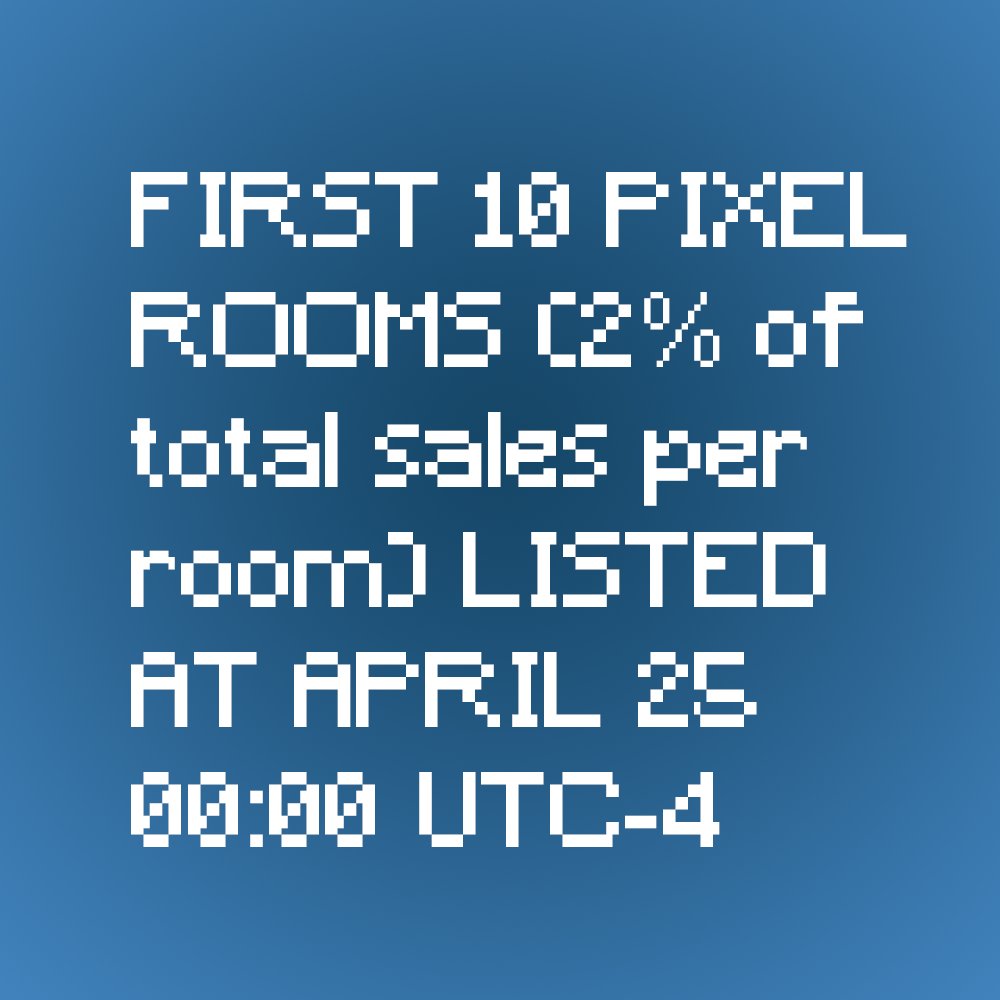 pixel_rooms's tweet photo. @0x_niceist In 1 hour the first drop will be listed!
Price : 0.009 eth, Polygon blockchain ! 
The first 10 buyers will have an owner profit of 2% of total sales from the second drop! Drop 2: 10 pixel rooms medieval fantasy theme

#nft #pixelart #pixel #opensea #NFTGiveaways https://t.co/Ac9kdnwTKB