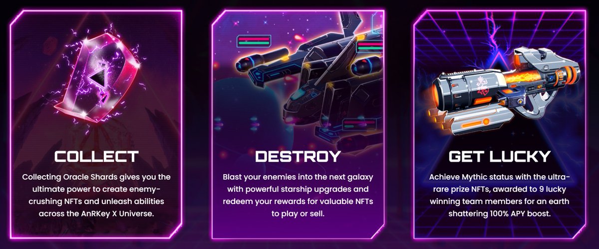 Bitalk News En Twitter 2 游戏设定不同的anrx收益提升情况 1 通过超稀有的nft奖品达到神话级 奖励给9名幸运的获胜团队成员 以获得100 Apy 提升 2 与您的团队合作 堆叠地球上最致命的火炮 并产生30 Apy的组合超级武器提升 3 用anrx兑换游戏内的爆炸性