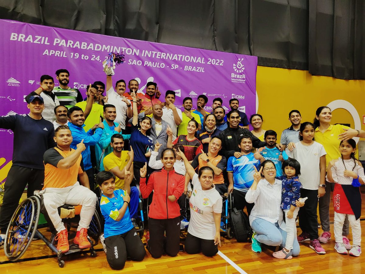 28 Medals
9 Gold🥇
6 Silver🥈
13 Bronze🥉
Indian Para Badminton Team Won 28 Medals in BRAZIL Para Badminton International Sao Paulo 19-24 April 2022.With This Super Performance Indian Medal Tally (Since 2015 ) Reached to 485 Including 148 Gold, 141 Silver &amp; 196 Bronze