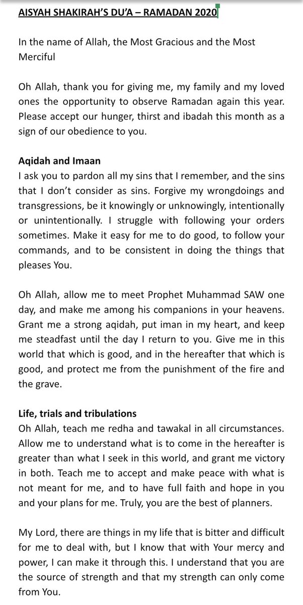 aisyahshakirah's tweet photo. i wrote these doas for myself a few ramadans back &amp; i always find myself coming back to it ✨ it’s pretty general so feel free to use it if you want https://t.co/QgyarxBbhp