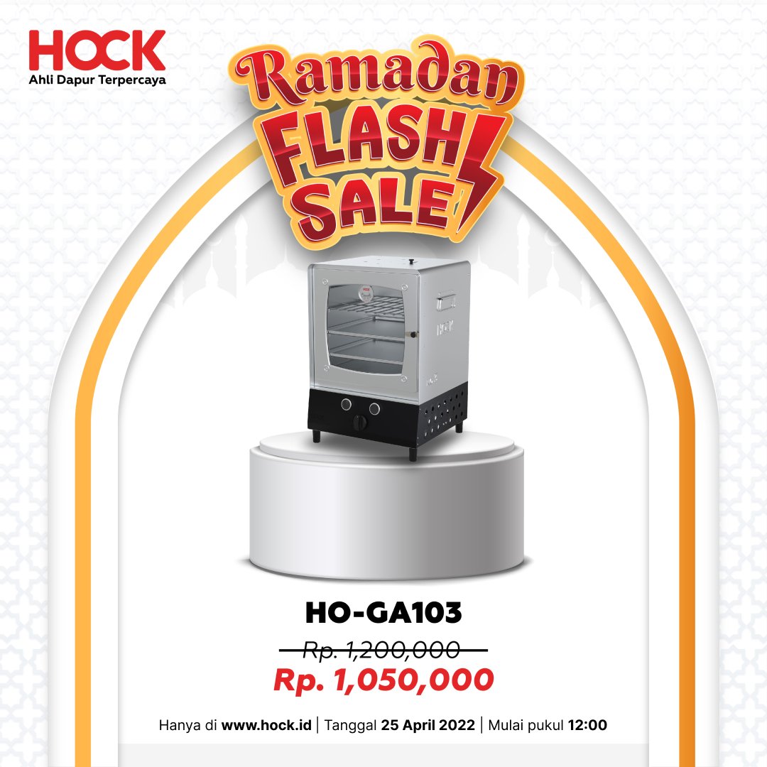 ⚡ HOCK Ramadan Flash Sale ⚡
Produk Hock terlaris Oven Gas Portable diskon besar-besaran!!
HANYA HARI INI 25 April 2022 jam 12.00 WIB
S&amp;K Promo : 
bit.ly/SKFlashSale
Link Belanja :
bit.ly/388sFQ2

#flashsale #RamadanSuperEkstra #RamadanMubarak #ramadansale