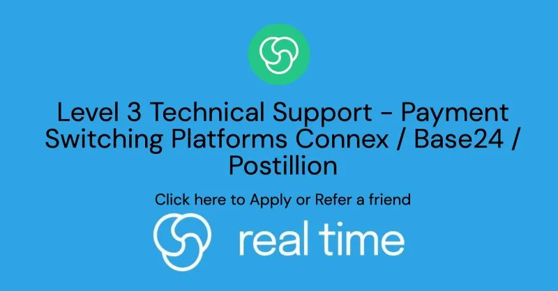 Level 3 Technical Support working with a leading payments service provider with the opportunity to work on the latest innovation in payment gateways!

#PaymentSwitch #Base24 #Postillion #Level3 #TechnicalSupport #Payments #Sydney #Permanent #WFH #WFO realtimeaustralia.com/job-search/?pu…