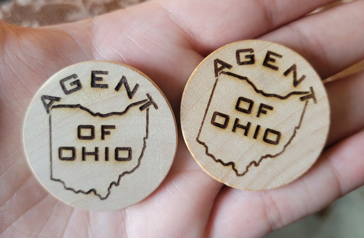 a look at the laser engraved wooden nickels we will have at our booth at #fanexpocleveland ... and you can take one home!!
all we ask is for a minimum $2 donation... as proceeds goes to local non-profit <a href="/ANewLeafInc1/">A New Leaf, Inc.</a> 💙
#AgentsofSHIELD