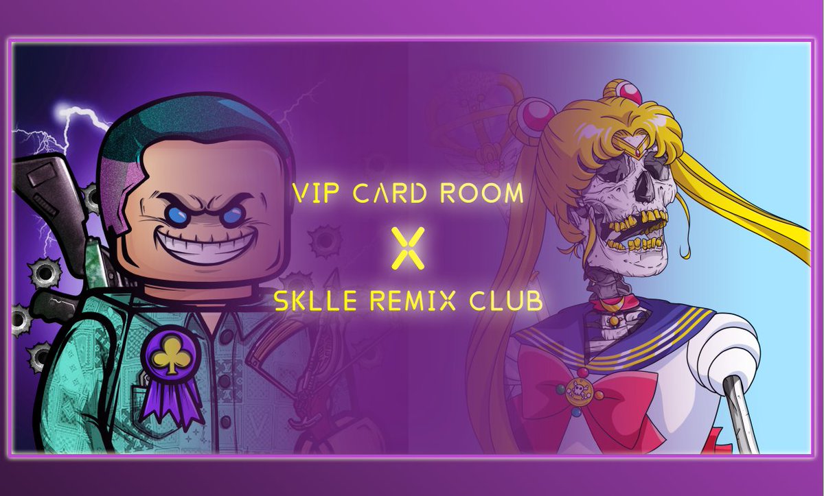 vipcardroom's tweet photo. VIP Card Room x Sklle Remix Club
We are pleased to team up with https://t.co/AZnuRezMb7 to give away 50 WL spots from Sklle Remix Club.
To enter:
1⃣Follow both @vipcardroom and https://t.co/AZnuRezMb7
2⃣Like &amp; RT
3⃣Join VCR Discord: https://t.co/b6GQ5bCvfo to enter the raffle https://t.co/Jab4RXegO6