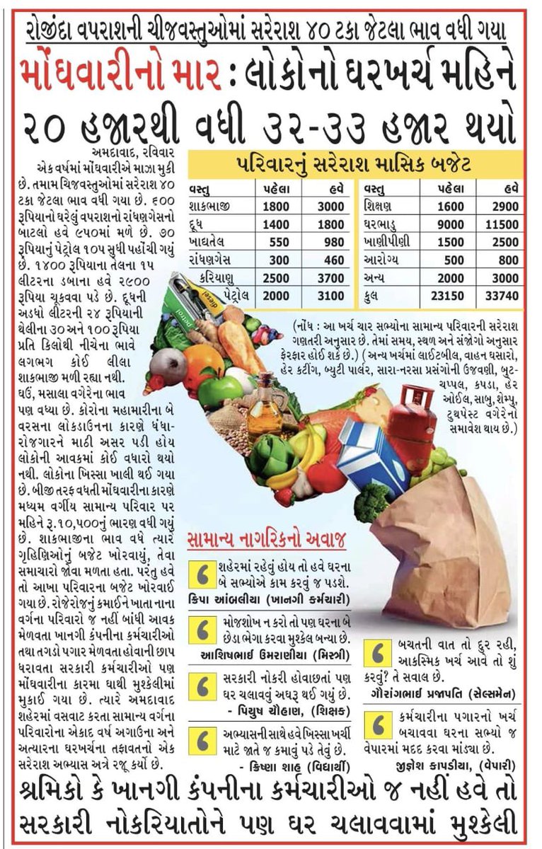 એક ને એક સરકાર રહી એનું પરિણામ આપણી સામે છે!આજે મધ્યમ વર્ગ અને ગરીબ જીવી નથી શકતો!અને હજુ ગુજરાત અને દેશમાં બેફામ લૂંટ ચલાવ્યા બાદ પણ કેટલાક બુચસીયાઓ કહે છે કે હજુ આવશે તો....!આવા કેટલાક લાલચી અને ડરપોકના કારણે આપણે બધાય ભોગવવું પડે છે !જાગો અને બીજા 100 ને જગાડો !