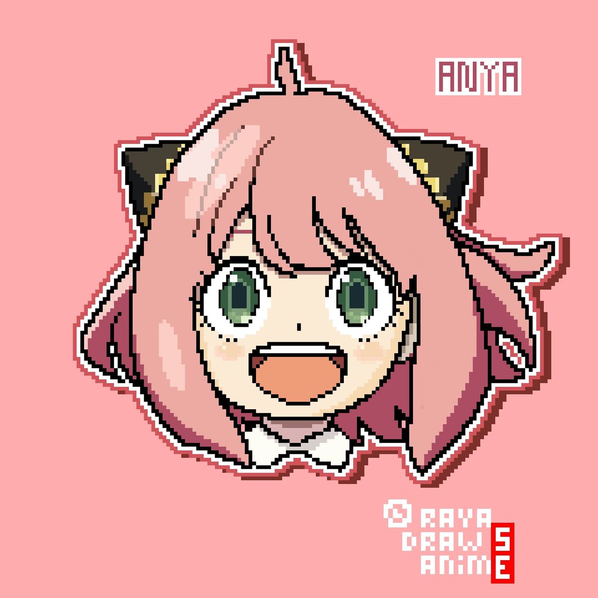 Anya Pixel Art Anime 32x32 en 2023  Point de croix, Le point, Décoration  intérieure