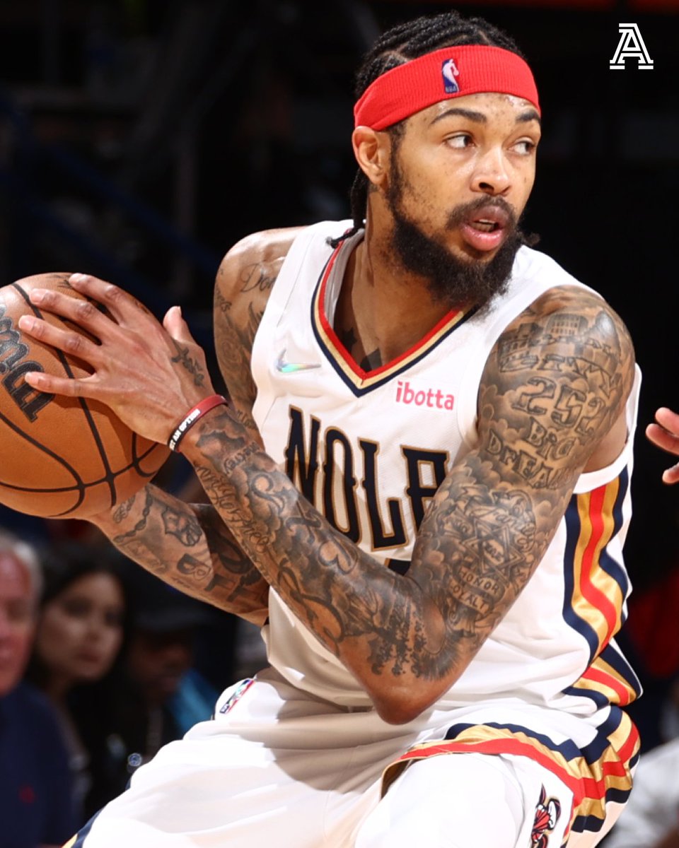 TheAthletic's tweet photo. The playoffs have brought out the best in Brandon Ingram over the past three games.

▫️ 30 PTS, 4 REB, 5 AST
▫️ 34 PTS, 7 REB, 2 AST
▫️ 37 PTS, 11 REB, 9 AST https://t.co/41ZyvEnCek