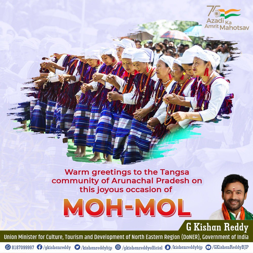 I extend my best wishes & warm greetings to the Tangsa community of #ArunachalPradesh on the occasion of #MohMol.

May the auspicious festival bestow good health and prosperity upon everyone.