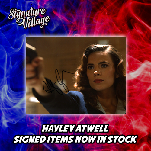 SignsVillage's tweet photo. Rain check on the dance but double check on our newly listed signed items from the epic Hayley Atwell - These are very limited in stock so grab them whilst you can #AgentCarter fans! 💙❤️💙

Official eBay store: https://t.co/aZI4GCU2wx https://t.co/MkZf6tAuxT