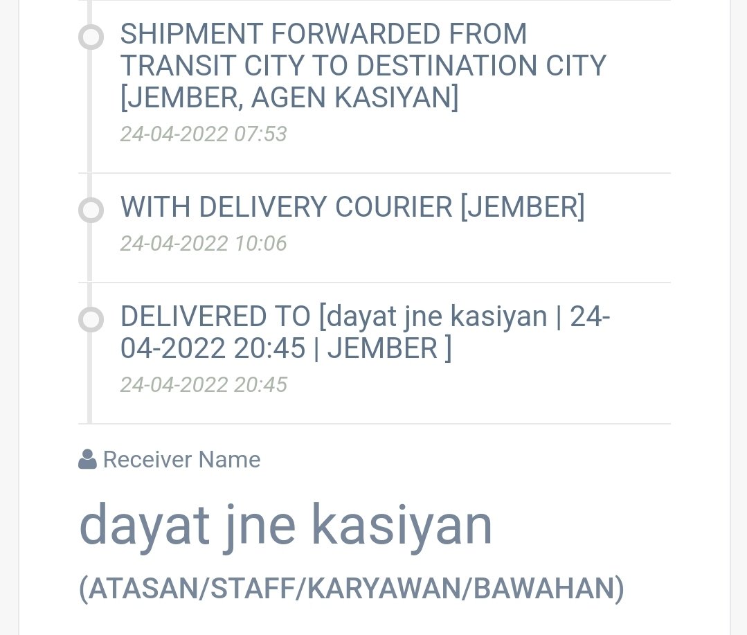 Johanes_JP's tweet photo. Paket belum saya terima namun status di sistem sudah diterima oleh "Mas Dayat JNE", masa sistem diakalin begini? supaya SLA capai target? Tolong di check  JT75190107284 @JNECare
@JNE_ID sangat mengecewakan. https://t.co/91On7qnnKl