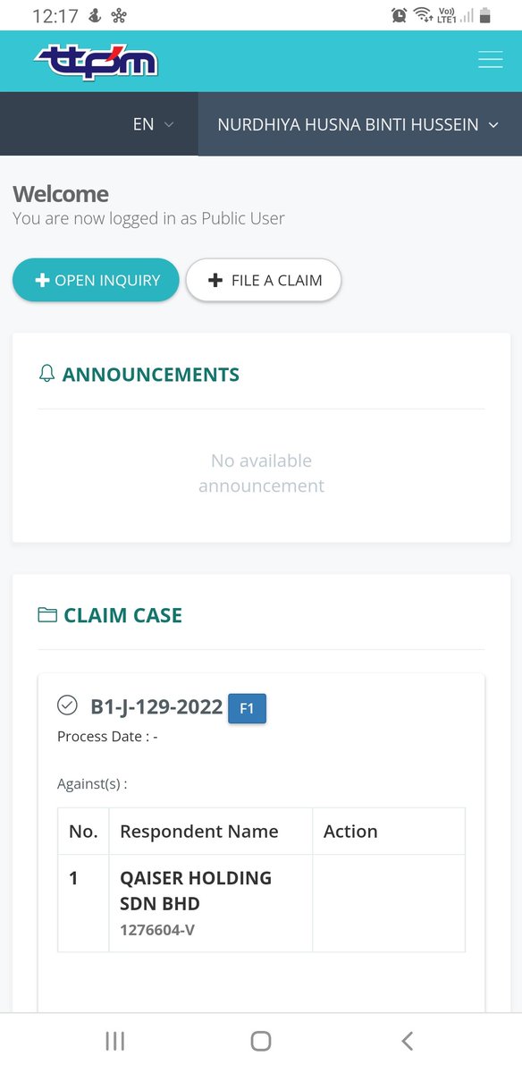 RainyDhiya's tweet image. ... e-tribunal system. This system is from ttpm (tribunal tuntuntan pengguna malaysia). So far i think this site looks legit as this is under @kpdnhep.

But first you need to sign up your account on below link. The registration process is easy n quick
ttpm.kpdnhep.gov.my/home

2/7