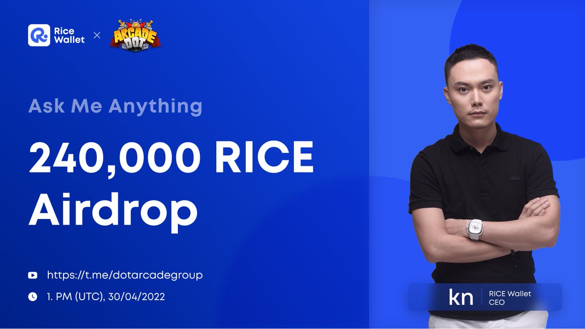RICE - Your Crypto Wallet (@ricedefiwallet) on Twitter photo 🪂 #RICE Wallet x <a href="/dotarcadegame/">Dot Arcade NFT Game</a> #Airdrop 🪂
🎁 240,000 $RICE #Giveaways!
Easy steps to join 👇
earn.goonus.io/en/projects/ri…
Ask <a href="/RiceDeFiWallet/">RICE - Your Crypto Wallet</a> Anything with #DotArcade 🤔
🏦 Venue: t.me/dotarcadegroup
⏰ Time: 1. PM (UTC) - April 22
💵 5 Best questions
#Airdrops #AMA #NFTs 🪂 #RICE Wallet x <a href="/dotarcadegame/">Dot Arcade NFT Game</a> #Airdrop 🪂
🎁 240,000 $RICE #Giveaways!
Easy steps to join 👇
earn.goonus.io/en/projects/ri…
Ask <a href="/RiceDeFiWallet/">RICE - Your Crypto Wallet</a> Anything with #DotArcade 🤔
🏦 Venue: t.me/dotarcadegroup
⏰ Time: 1. PM (UTC) - April 22
💵 5 Best questions
#Airdrops #AMA #NFTs