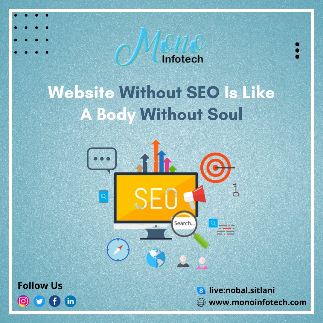 A great website deserves to be found online. Boost it with SEO. Talk to our SEO experts today! 
Visit our website - monoinfotech.com
.
.
.
#seogoals #searchengineoptimization  #businessplanning #businessgrowthstrategy #monoinfotech #digitalmarketing #socialmedia