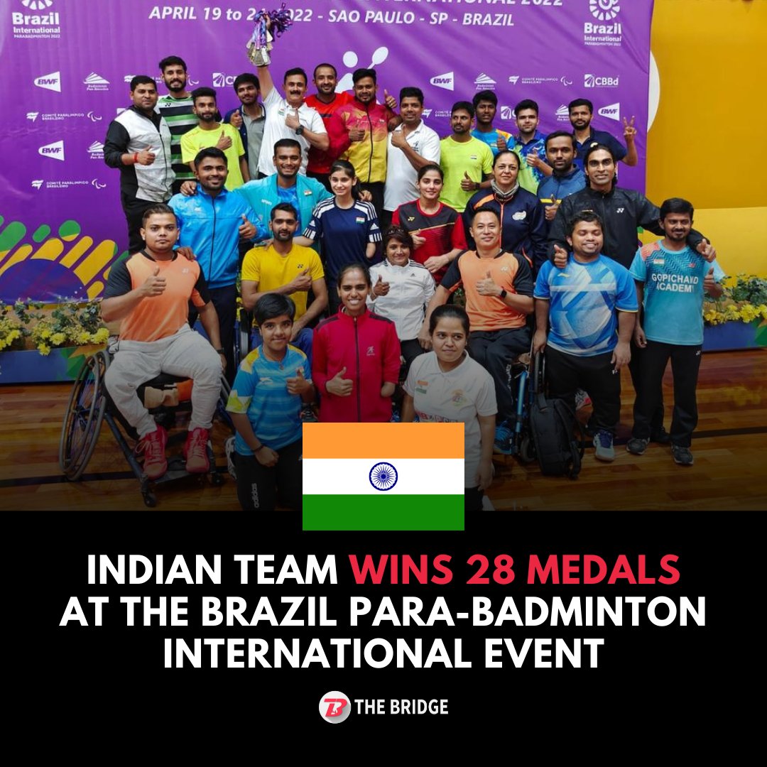 🥇 8 medals
🥈 7 medals
🥉 13 medals

The Indian para-badminton team makes merry in Sao Paulo once again under the tutelage of coach Gaurav Khanna, to come home with 28 medals in all! 🔥🇮🇳

#ParaBadminton 🏸