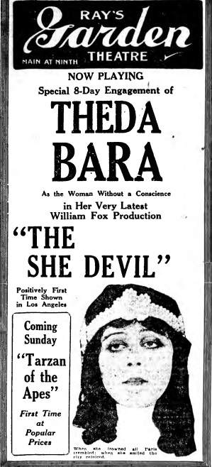 SoScarlett1's tweet photo. Silent star, THEDA BARA, is the She Devil, when she is not being Theodosia Burr Goodman.#classicmoviestars #thedabara  #oldHollywood #oldmovies  #silentmovies #silents #thedabara #theshedevil https://t.co/WPRlHdF9UI