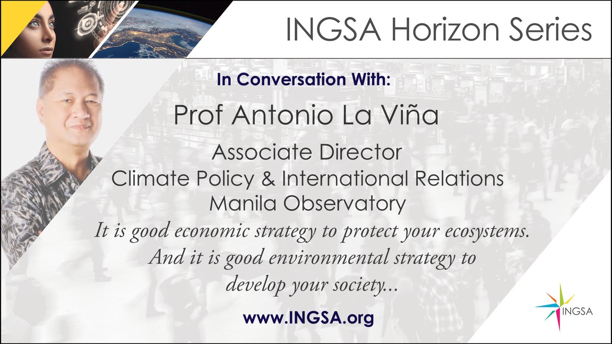 INGSA_Asia's tweet image. We are delighted to share the first INGSA Horizon Series interview for 2022 with renowned lawyer, activist &amp;amp; educator, Prof Tony La Viña!

Watch our interview for a discussion on climate action, the development vs sustainability dichotomy &amp;amp; youth activism. youtu.be/2yMy38QLFXE