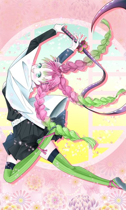 きむら｜イラストレーターさんがTwitterに投稿した甘露寺蜜璃(鬼滅の刃)のイラスト。