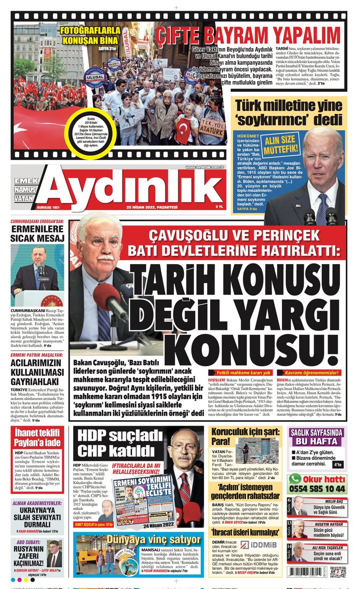 ruhialper's tweet photo. "Yetkili Mahkeme Kararı Yok
TARİH KONUSU DEĞİL YARGI KONUSU!"
#Aydınlık – 25 Nisan 2022
Aydınlık, Tüm Gücünü Milletinden Alır
Gerçekleri AYDINLIK Yazar https://t.co/arjA3mssZf
#MaskeniTak https://t.co/DQzZKGHaft
