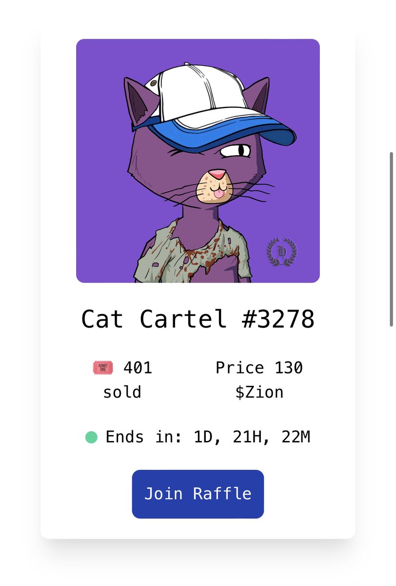 cat_kowri's tweet photo. 401 tickets sold for the cat as well!

Being only 130 zion a ticket, this is one of my personal fav raffles going on rn https://t.co/bTQMfjOSWd