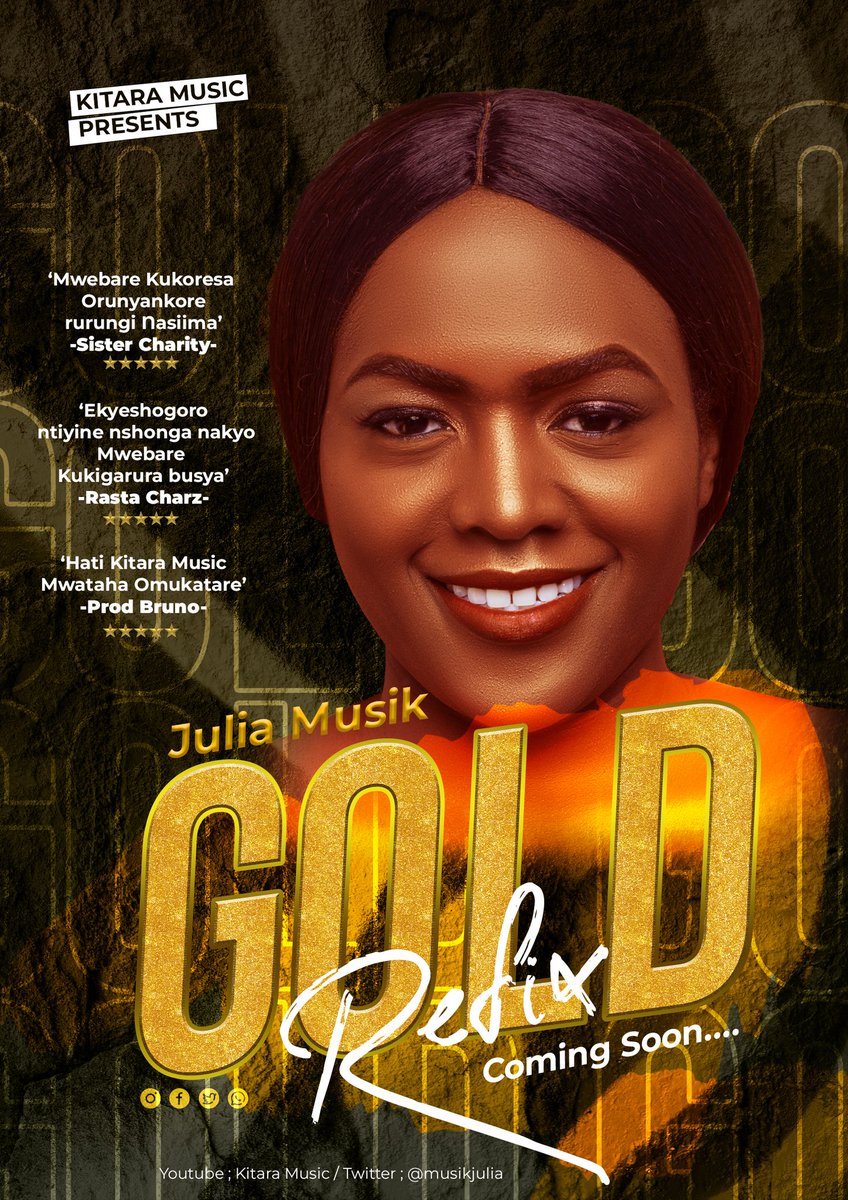 KitaraMusic's tweet image. Hello Everyone.
We are pleased to announce that @musikJulia will be releasing two singles(Gold and Ikaikana) this Wednesday (27-04-22).

The Double Release is intended to have Julia Musik appeal to different demographics that consume Music from Western Uganda.

Love you all 💕