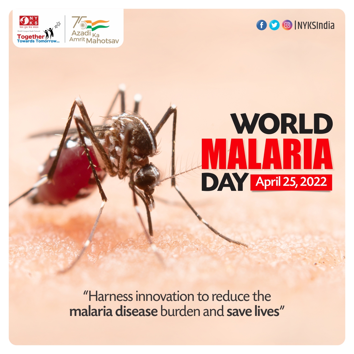World Malaria day harnesses innovation to reduce the malaria disease burden and save lives.

#WorldMalariaDay #EndMalaria #Health #HealthForAll #Malaria #mosquito #defeatmalaria #fightmalaria #mosquitobites #dengue