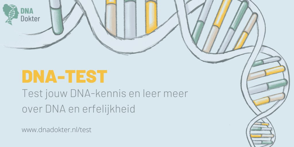 Vandaag op “Wereld DNA Dag” wordt stilgestaan bij de ontdekking van de DNA structuur. Wat weet jij over DNA? Test nu jouw DNA-kennis en leer meer over DNA en erfelijkheid! via dnadokter.nl/test Naast de quizvragen kun je videofragmenten met extra uitleg bekijken.