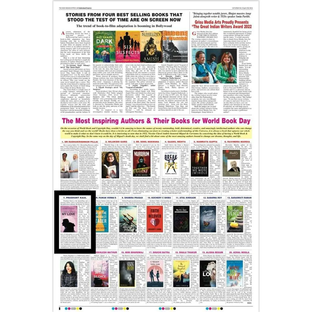 AuthorsInkIndia's tweet photo. The Most Inspiring Authors and Their Books for World Book Day !!
Our Book โI Am Sorry My Loveโ By @prashantkaul83 got featured in The New Indian Express (print edition) among other great works.
#book #novel #lovestory #betrayal #obsession #thriller #read #readingfc #authorsink https://t.co/Fh4zZZb2NK
