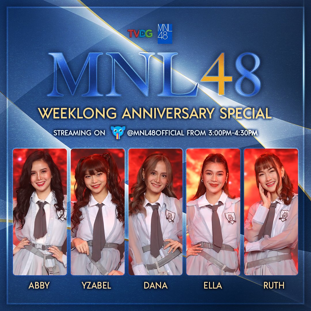 MNLoves, start your Monday right with your Oshis! Catch MNL48 Abby, Yzabel, Dana, Ella, and Ruth on MNL48Official Kumu Channel from 3:00PM-4:30PM.

🔗 app.kumu.ph/mnl48official