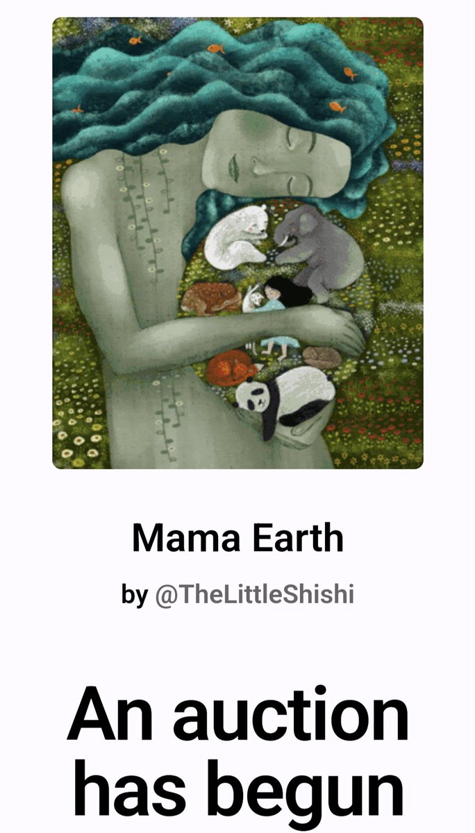 TheLittleShishi's tweet photo. In all the pieces that I illustrated "Mama Earth" is one of the closest to my heart and I'm the happiest that it received a bid from you Nik ,  It absolutely found the best home💛💛💛 https://t.co/kZFciFa97g