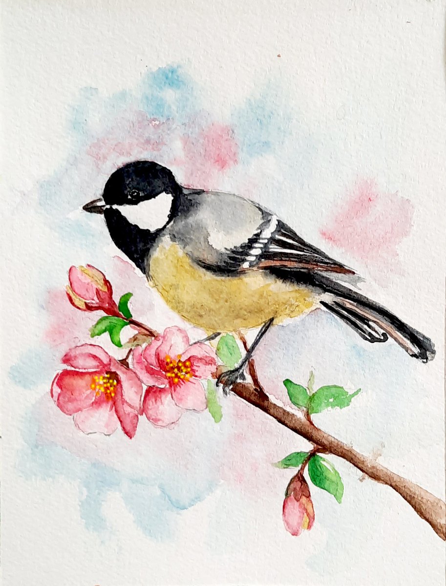 Artnaz_eth's tweet photo. New drop alert🚨
Great tit
 of 
"Birds and flowers" collection 
4 editin
4 #tezos 
Watercolor on cotton paper

#NFTSPACESHIP
#WOMENverse
#watercolor
#CleanNFT
#WomenInNFTs
https://t.co/57tXPImC3v https://t.co/6YjCSep0tL