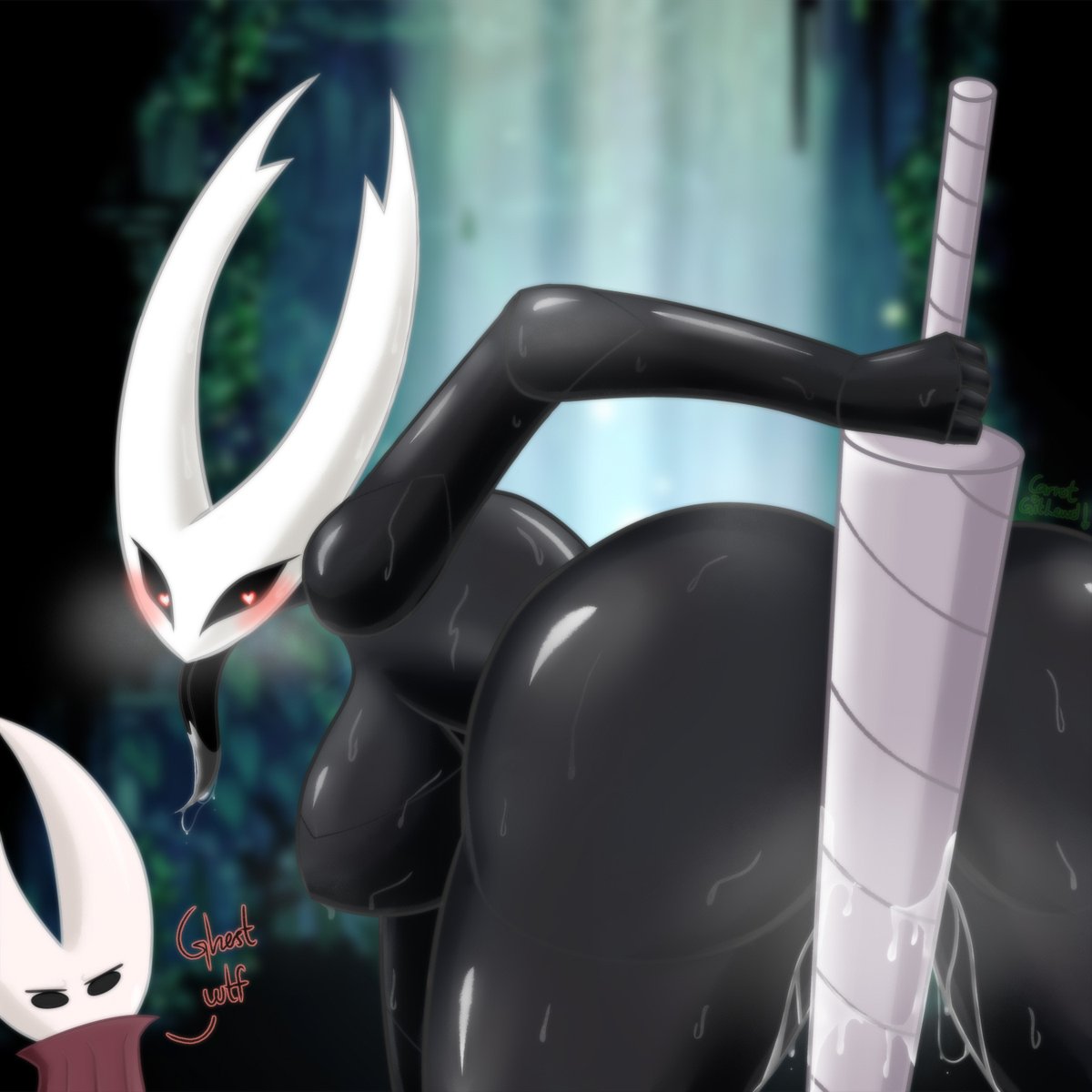 CarrotGitLewd's tweet photo. Hornet was supposed to be teaching her sibling about advanced nail forms but Ghost instead found a new way to 'practice'.
I am very happy with how this turned out. I hope you all would as well.^^
#NSFW #Hentai #lewd #MonsterGirls #buggirls #HollowKnight #HornyKnight https://t.co/Uf0Rx9Kee7