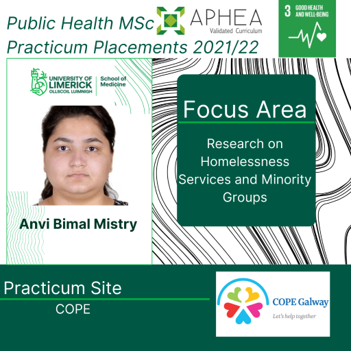 PublicHealthUL's tweet photo. 📢Delighted to introduce you to Matilda Taribo and Anvi Mistry📢
They will be working with @Copegalway with a focus on #Research on #homelessnessservices and #minority #groups.
For more information on our course visit our website: https://t.co/TanZEt9kH8.
#PublichealthUL https://t.co/szRwK8tQ25