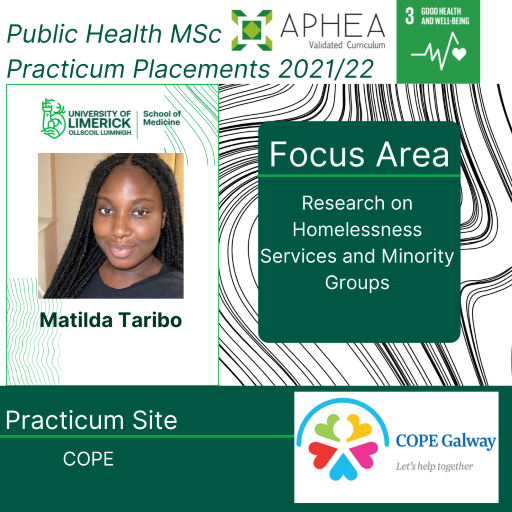PublicHealthUL's tweet photo. 📢Delighted to introduce you to Matilda Taribo and Anvi Mistry📢
They will be working with @Copegalway with a focus on #Research on #homelessnessservices and #minority #groups.
For more information on our course visit our website: https://t.co/TanZEt9kH8.
#PublichealthUL https://t.co/szRwK8tQ25
