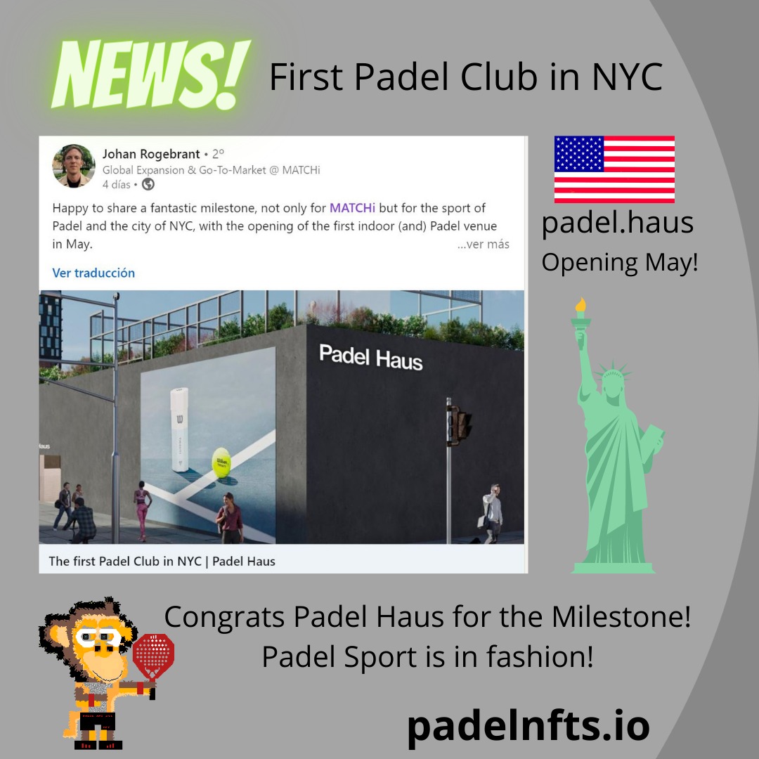 ThorCollector's tweet photo. Buy the rumor &amp; sell the news! Padel Sport is in fashion #usa

Congrats Padel Haus &amp; Matchi for the milestone.

More and more Padel Sport will conquer the world.

Join https://t.co/hxPXlZshEv to be in the loop

#nft #nfts #nftart #cryptocurrency #padel #padelnfts #bitcoin #sport https://t.co/YVcGZw2poE