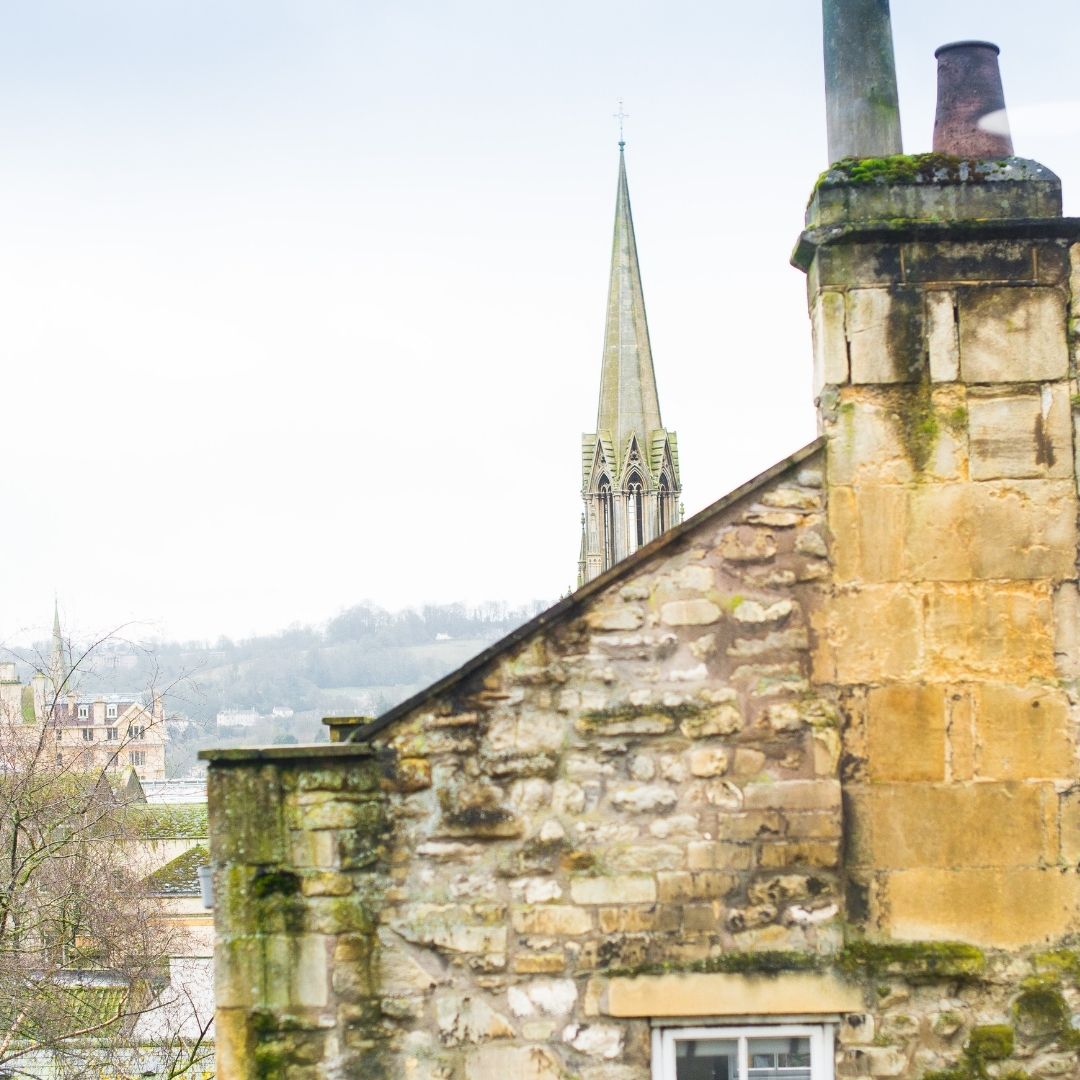 Our rooms have the most lovely views of our beautiful Georgian city! #roomwithaview #view #bathuk #visitbath #church #hostel #travel #ymca #localcharity #charity #somerset
