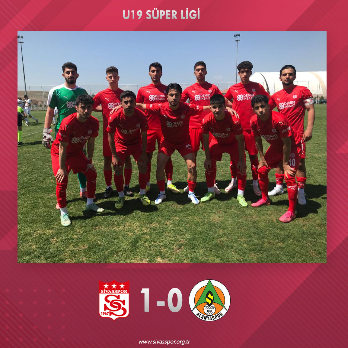 U19 takımımız ligin 30. hafta maçında sahamızda Aytemiz Alanyaspor'u 17. dakikada Anıl Batın Aydın'ın golü ile 1-0 mağlup etti.