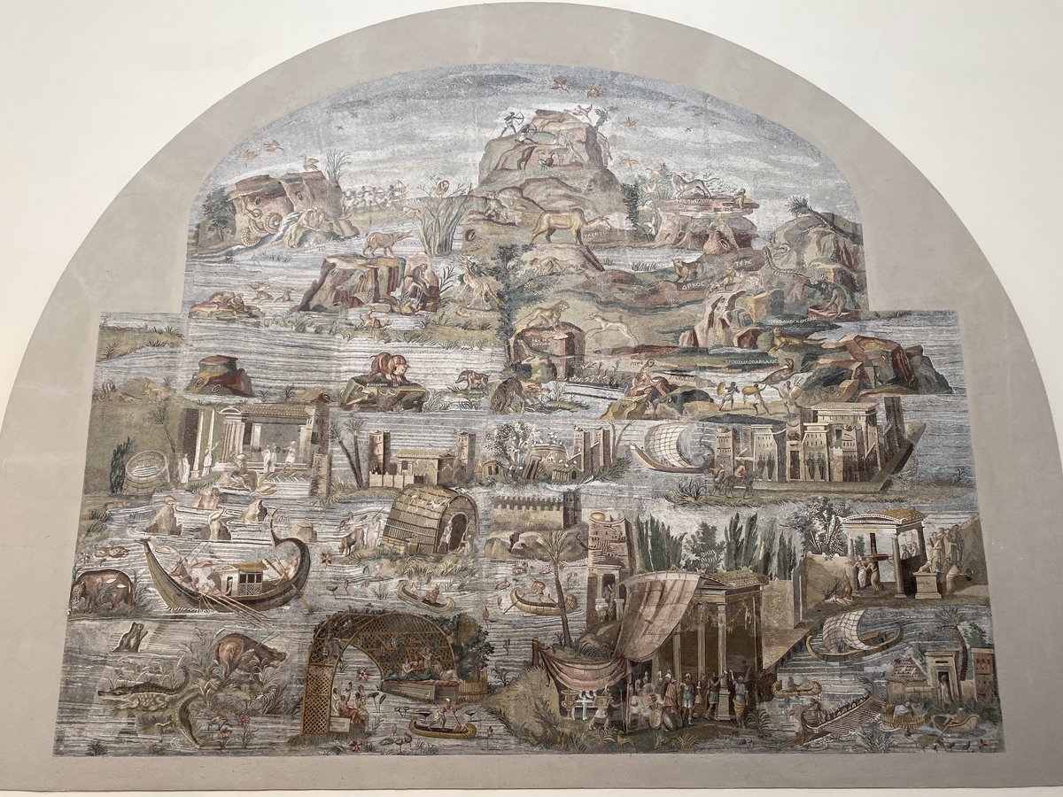 I went to see the 'Nile Mosaic' at the Museum of Archaeology in Palestrina while touring the cyclopean walls nearby 🌟

In around 100 BCE, the mosaic made up the floor of an apsidal building on the north side of the Praeneste forum 💫

#ancientEgypt #ancientRome #MosaicMonday