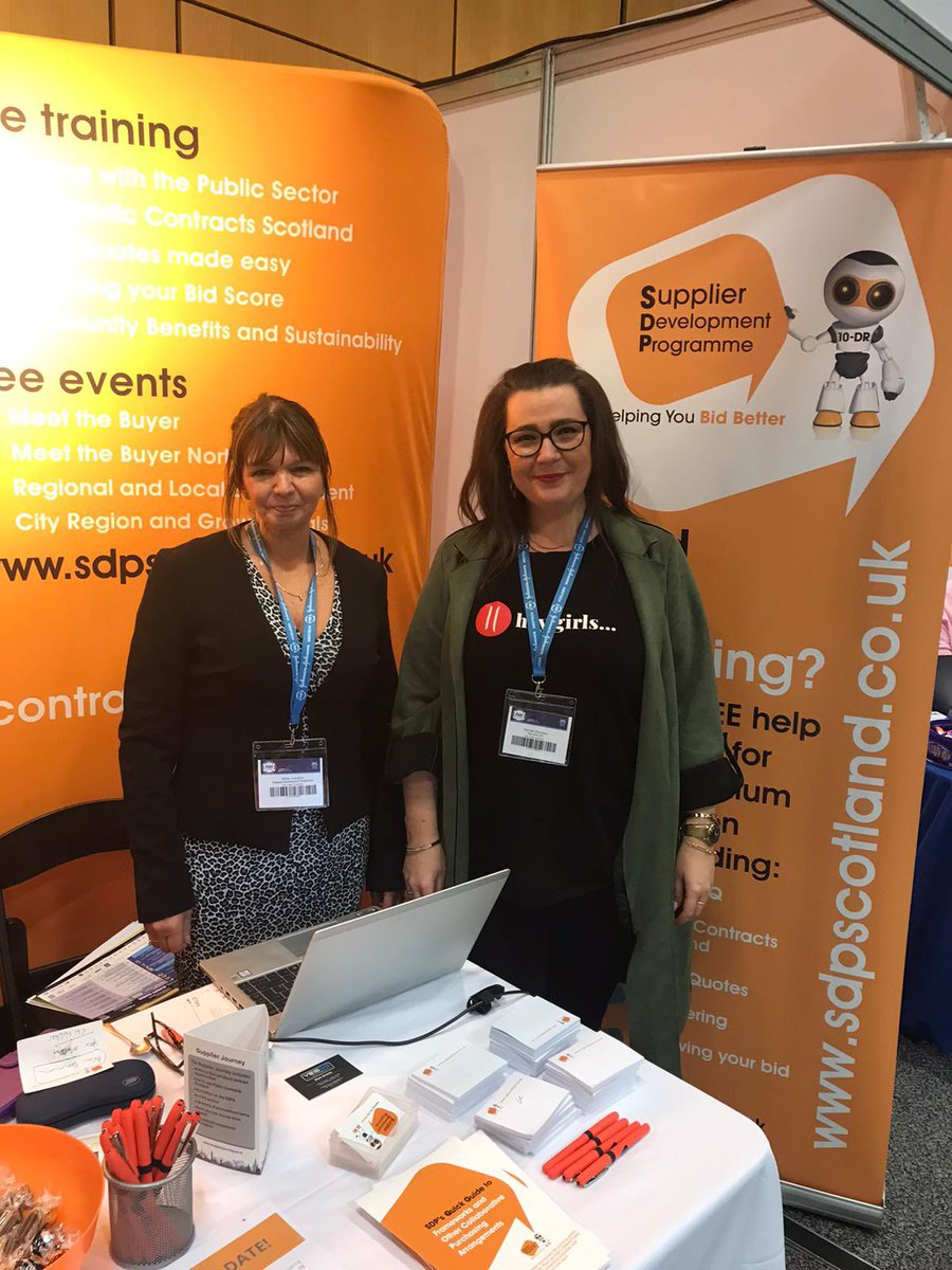 Our Programme Manager, <a href="/GillianSDP/">Gillian Cameron</a>, met up with with Georgie Nicholson from <a href="/HeyGirlsUK/">Hey Girls</a> during #P4HScotland today. Stop by Booth #71 to say hello! #powerofprocurement #powerofsdp #HelpingYouBidBetter