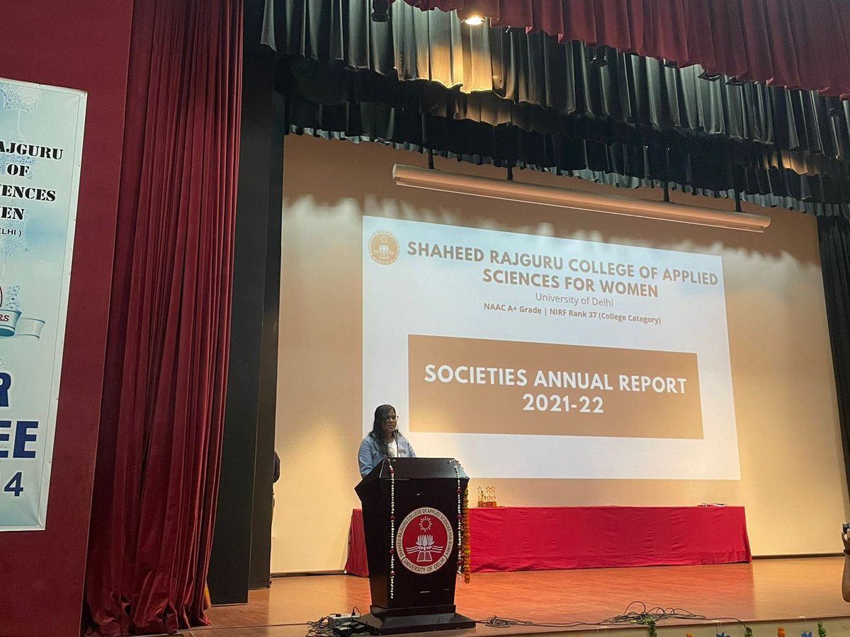 SRCASW_Council's tweet photo. Society annual report 2021 of SRCASW by the President @AnjaliC56801434 of Student Council, @SrcaswD on the 31st Annual Day, Udbhav’22
#udbhav #annualday https://t.co/8jOOGp6qUk