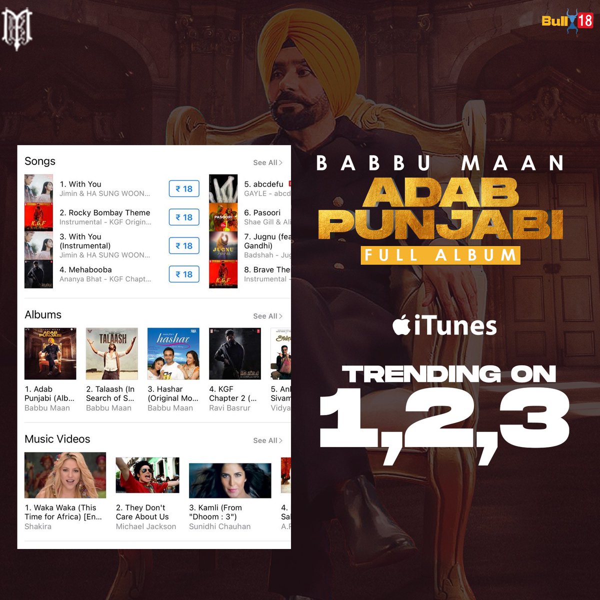 @BabbuMaan bhaji #AdabPunjabi trending on itunes in various categories of top3 @iTunes @Bull18Network