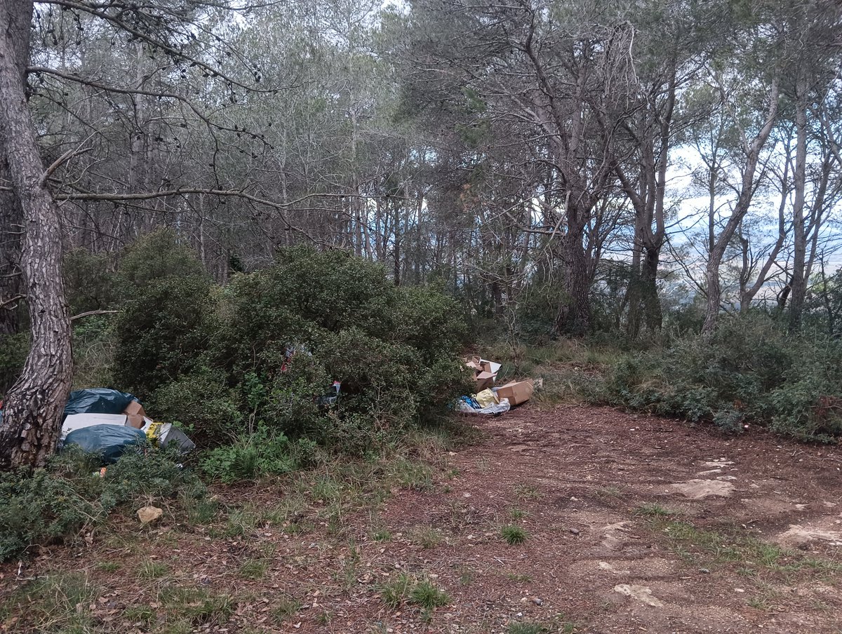 Ayala_Jordi's tweet photo. El diumenge 24 d'abril cap a les 7:30h del matí vaig trobar-me amb això al costat del camí que va cap al dipòsit a la muntanya de Can Mata del Racó... Flipo amb la gent... Per l'estat de les deixalles sembla que no faci gaire que es va produir aquest abocament... @Aj_Subirats https://t.co/zE4bhkBeZa