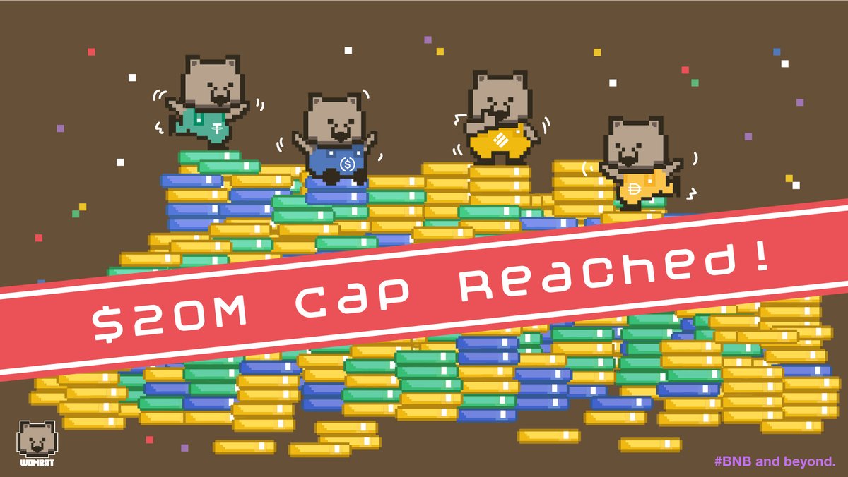WombatExchange's tweet image. 30 MINUTES AFTER LAUNCH, WE'VE HIT $20M LIQUIDITY CAP! 🚀🚀🚀

Breakdown of $5M cap for each pool: $USDT $USDC $DAI $BUSD

#WombatExchange to the MOON 🙌🌛
Thanks for all the support! We're all amped for the full launch. Stay tuned! 💎 #DeFi #Stableswap #BNB