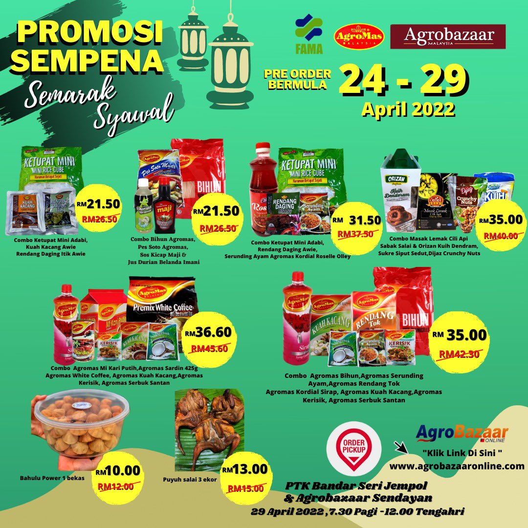 FAMA_N9's tweet photo. Jualan Promosi Semarak Syawal Negeri Sembilan di Agrobazaar Online 

🤩 Baucer RM5.00 dengan pembelian melebihi RM30.00 ke atas.  

🤩 Baucer RM10.00 dengan pembelian melebihi RM50.00 ke atas. https://t.co/DLwd2JBdFr