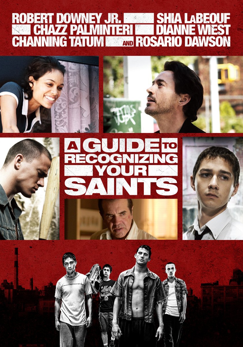 A Guide to Recognizing Your Saints (2006) A man revisits his troubled youth in '80s NY. He comes to believe he has been saved from by various so-called saints. Robert Downey Jr., Rosario Dawson, Shia LaBeouf, Channing Tatum, Chazz Palminteri, Dianne Wiest. https://t.co/zVLVsXmQZM https://t.co/kZGwBRrt0X
