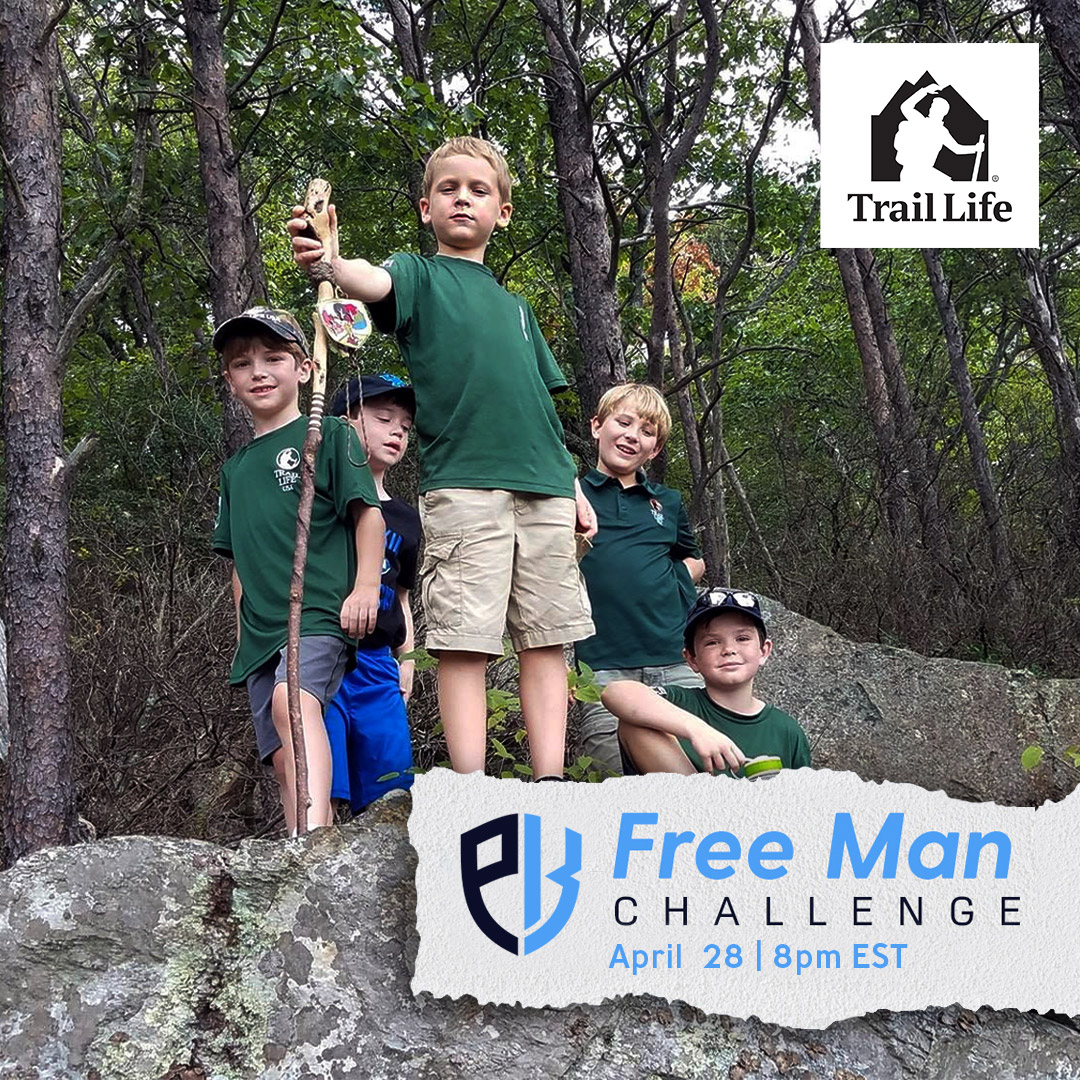 TrailLifeUSA's tweet photo. For men, one of the greatest battlefields is in our mind. Register to be a part of the Promise Keepers #FreeManChallenge Event on April 28th at 8 PM ET. 

Register Today at https://t.co/eMr0vIDoEs.

Adventure | Character | Leadership
https://t.co/A1JMIRsnhE https://t.co/XAP35OGyx7